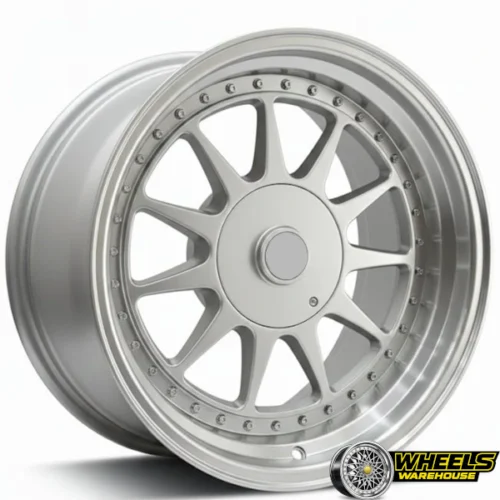17″x8.5 4X100/4X114 OY10BBS10 MAG WHEEL SET SILVER MACHINED LIP
