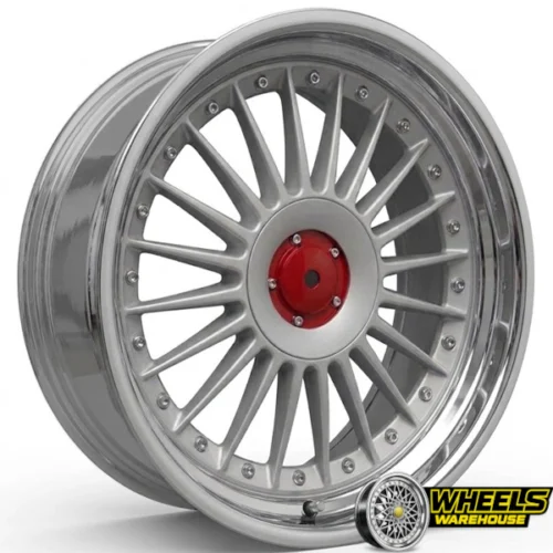 17″x9 4X100/5X100 OYA270 MAG WHEEL SET SILVER MACHINED LIP