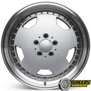 17"x8 5X112 OYA348 MAG WHEEL SET SILVER MACHINED LIP