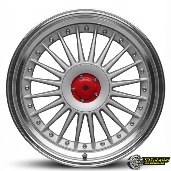 17"x9 5X112/5X120 OYTOS898 MAG WHEEL SET SILVER POLISH LIP - Image 2