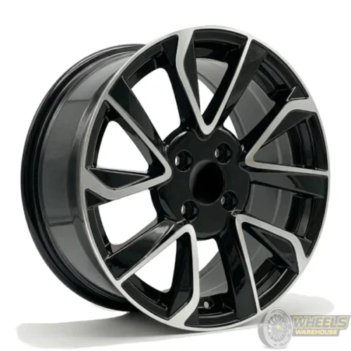 18″x8 5X100 DX381 MAG WHEEL SET BLACK MACHINED FACE