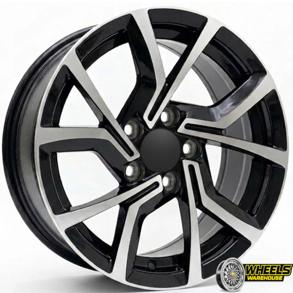 14"x6 5X100 OYTM016 MAG WHEEL SET BLACK MACHINED FACE