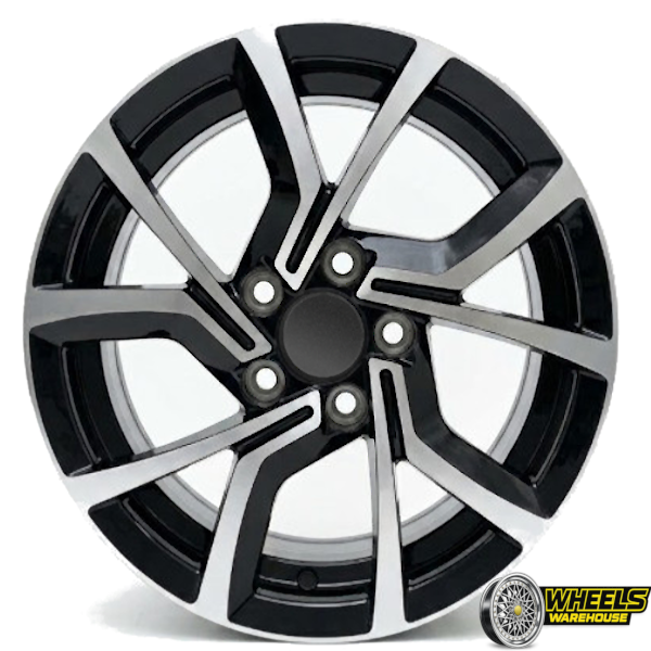 14"x6 5X100 OYTM016 MAG WHEEL SET BLACK MACHINED FACE - Image 2