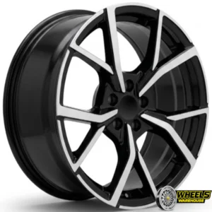 17"x7.5 5X100 OYR445 MAG WHEEL SET BLACK MACHINED FACE